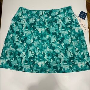 Tommy Bahama Teal and White Active Gold skort built in tee holder NEW Tags